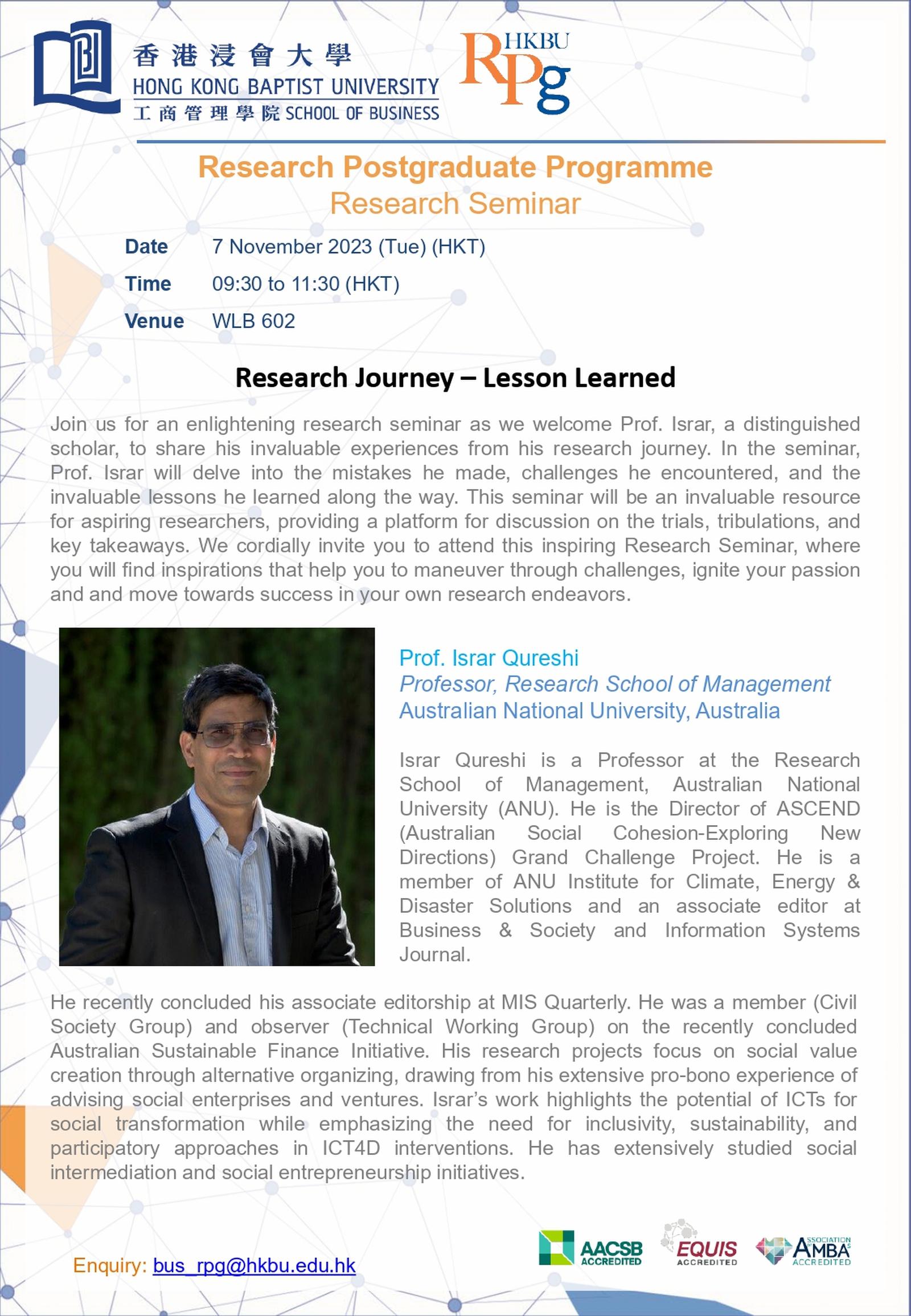 Research Journey - Lesson Learned (7 nov 2023)